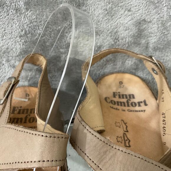 Finn Comfort Women’s  Sandal Size 37 6.5 Tan Adjustable Triple Strap Shoe - Picture 10 of 10